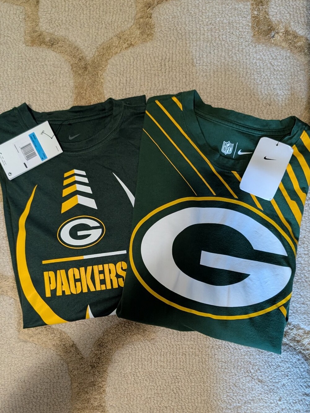 New Nike NFL Green Bay Packers Men's Graphic Tee Shirt Bundle of 2